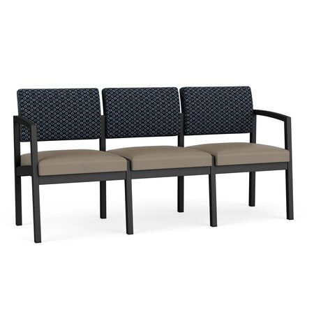 Lesro Lenox 3 Seat Tandem Seating W/ No Center Arms, 64.5 in W 24.5 in L 32 in H LS3101